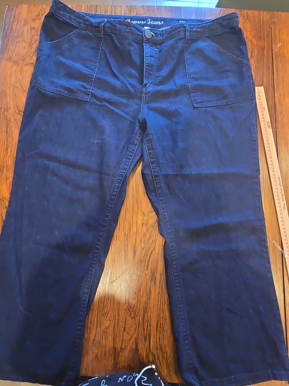 Avenue Denim Women's Girlfriend Jeans Stretch Denim Blue Size 24P